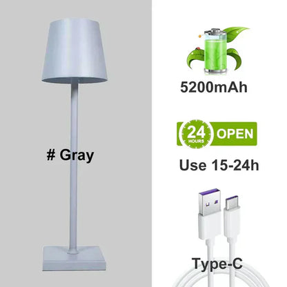 Portable Modern Aluminium Dimmable Table Lamp - LumiNova-Black-Nora Luxe