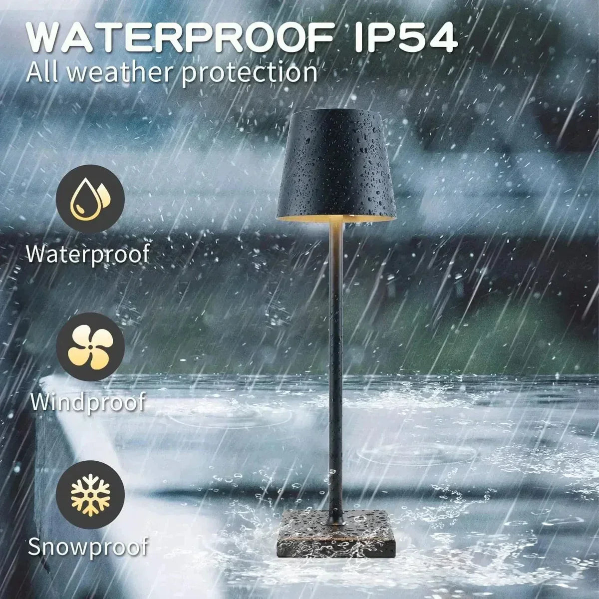 Portable Modern Aluminium Dimmable Table Lamp - LumiNova-Black-Nora Luxe
