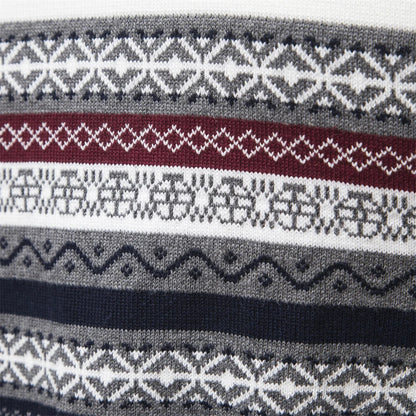 Premium Retro Pattern Sweater - Leo-White-S-Nora Luxe