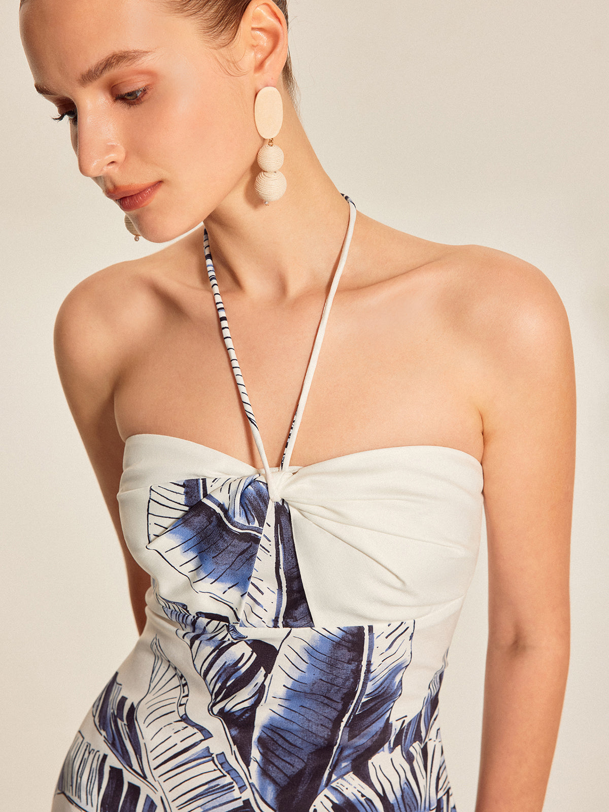 Colorful Floral Strapless Summer Dress
