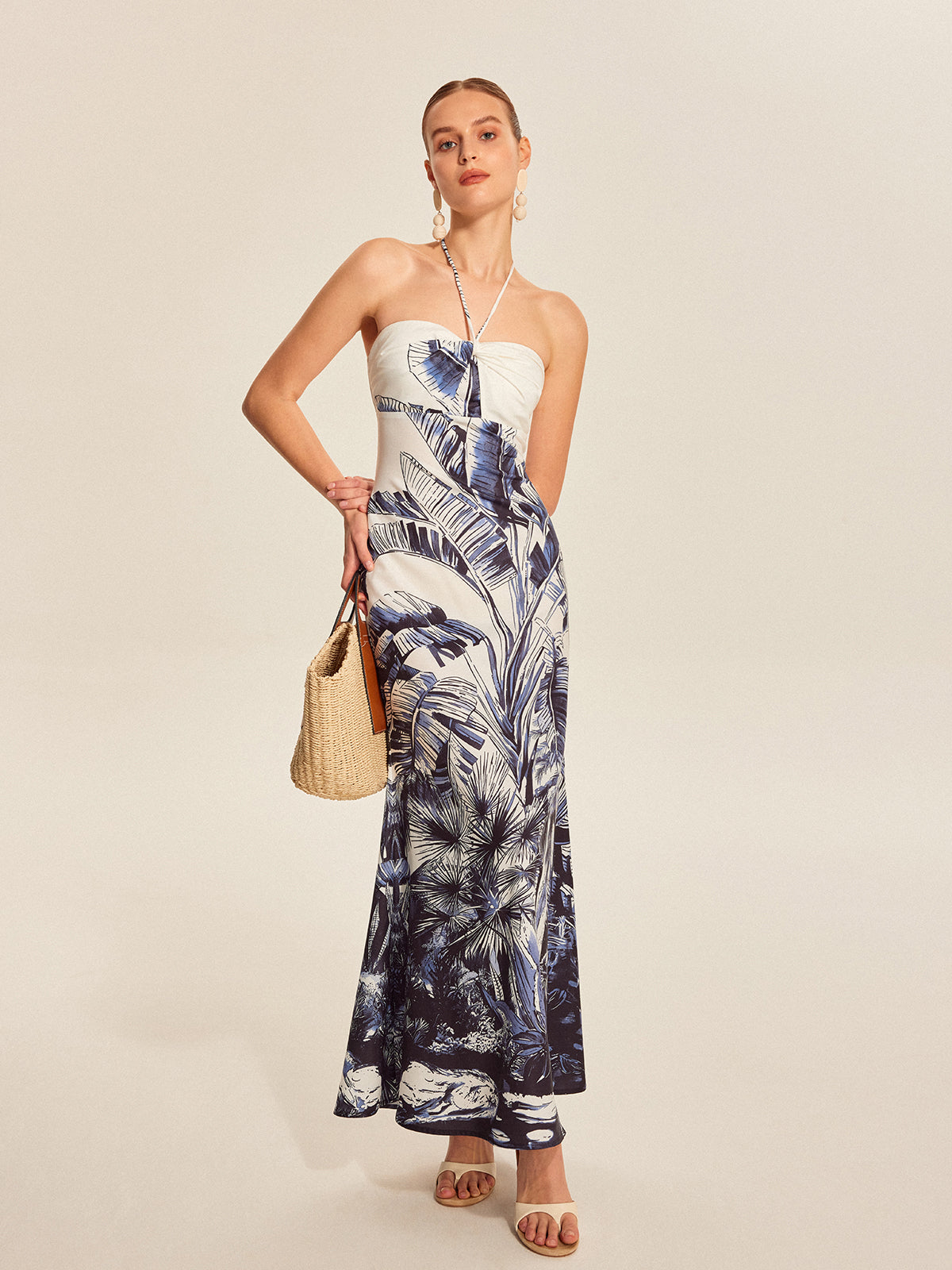 Colorful Floral Strapless Summer Dress - Pexav