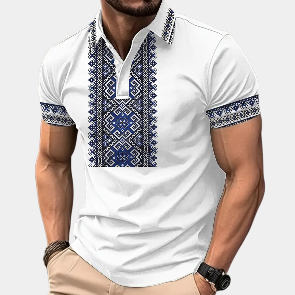 Classic Fit Mens White Polo Shirt - Pexav