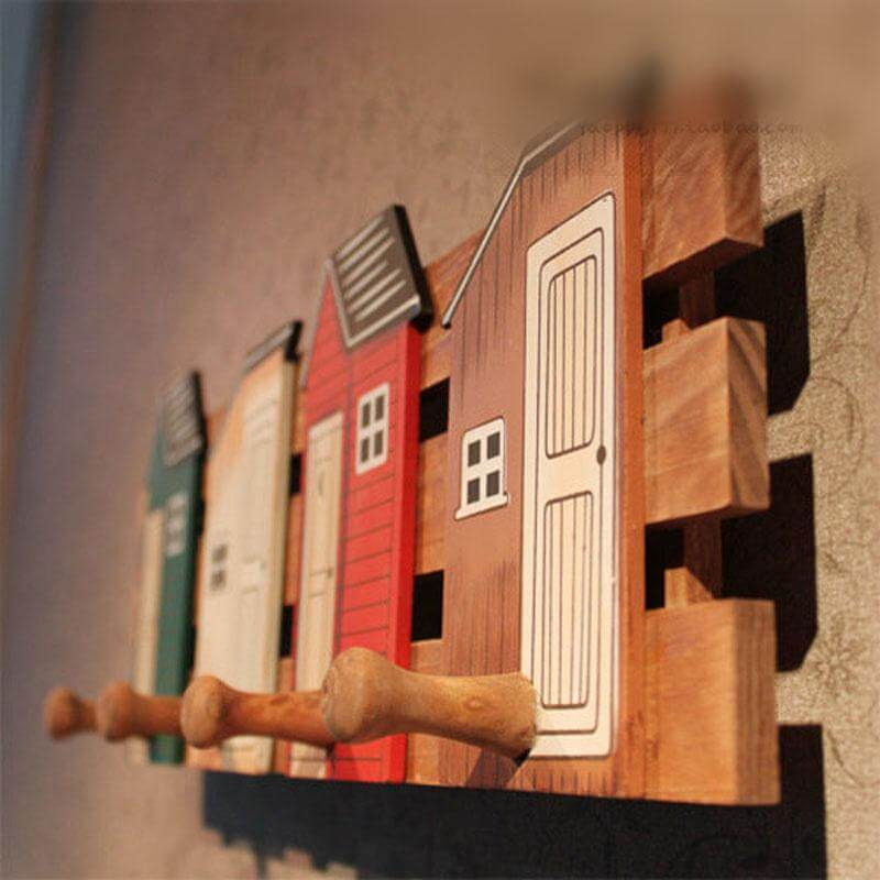 Classic Wooden Wall Coat Hook - Pexav