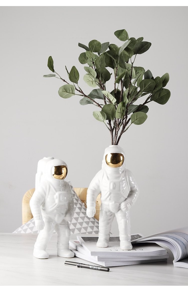 Space-Themed Floral Glass Vase