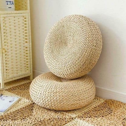 Woven Storage Footrest Pillow