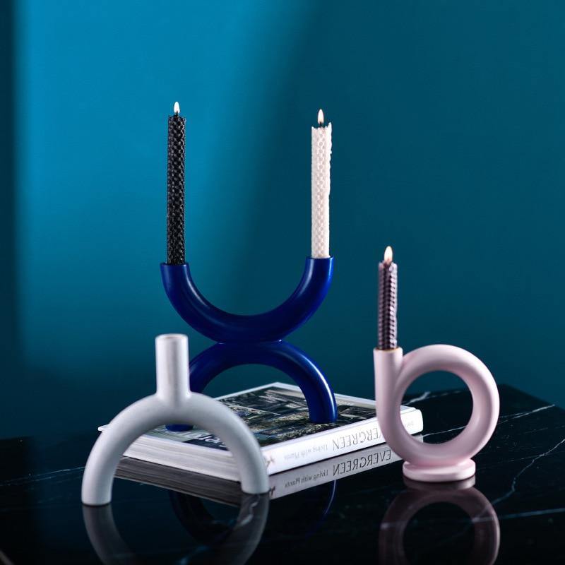 Vibrant Artistic Glass Candle Holder - Pexav