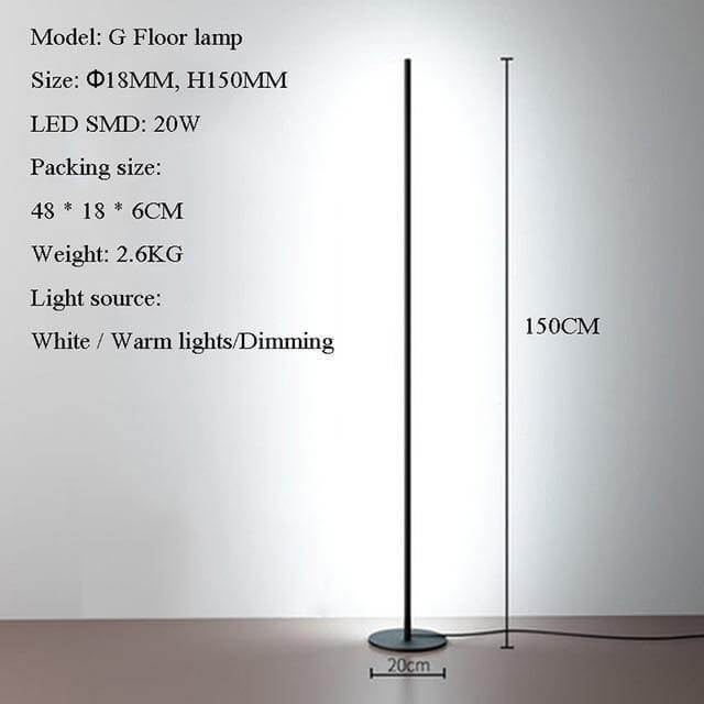 Tall Slim Modern Floor Lighting Lamp