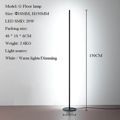 Tall Slim Modern Floor Lighting Lamp