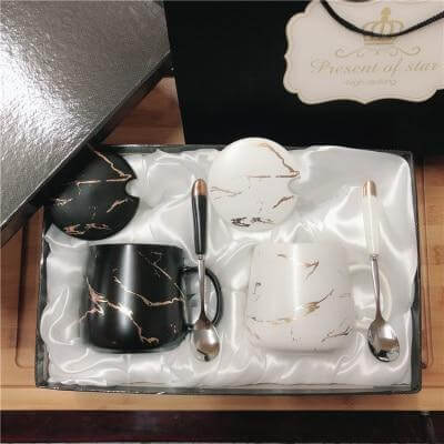 Luxury Stone Patterned Coffee Mug Gift Set