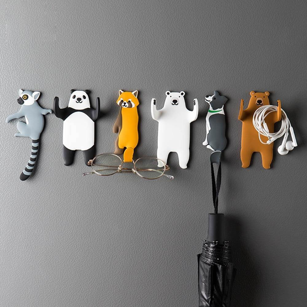 2pcs Cute Animal Wall Hooks - Pexav