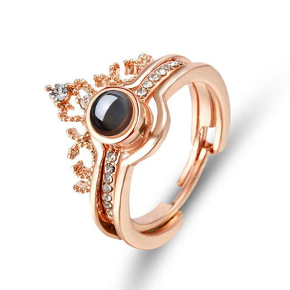 Romantic Love Crown Engagement Ring