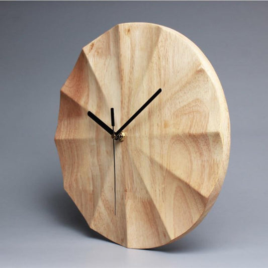 Rustic Wood Modern Decor Wall Clock - Pexav