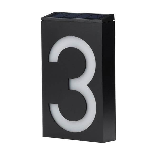 Wireless Solar LED House Number Sign