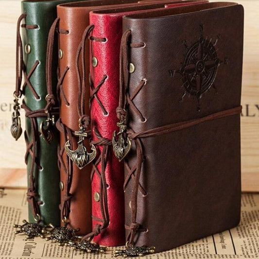 Vintage Style Leather Spiral Journal - Pexav
