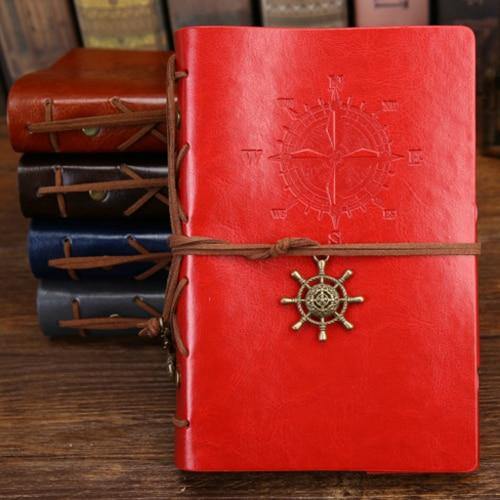 Vintage Style Leather Spiral Journal