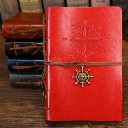 Vintage Style Leather Spiral Journal