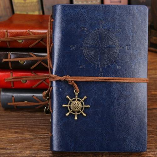 Vintage Style Leather Spiral Journal