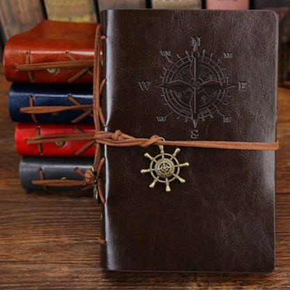Vintage Style Leather Spiral Journal