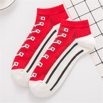 Trendy 3D Printed Canvas Sneakers with Fun Socks