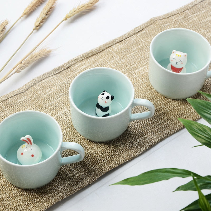 Fun Colorful Animal Shaped Ceramic Mugs - Pexav