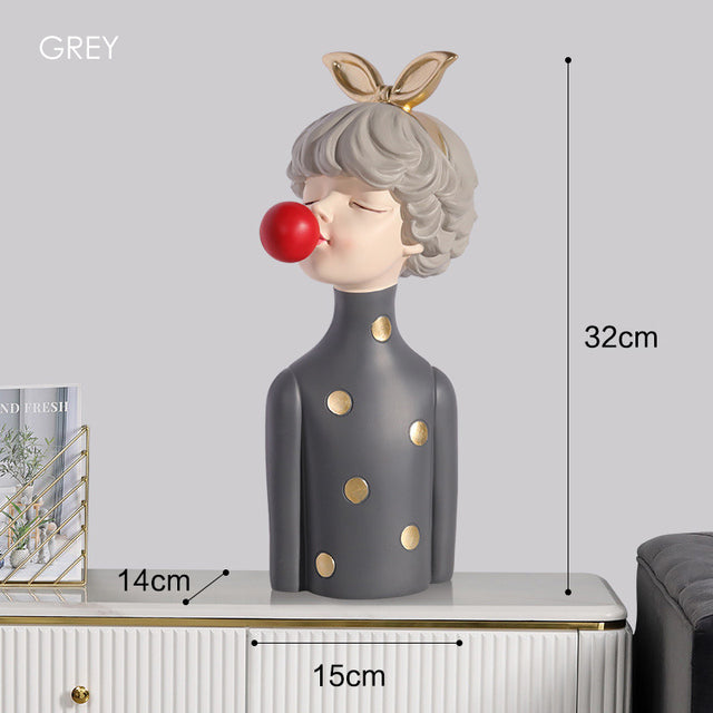 Cute Girl Figurine Modern Home Decoration