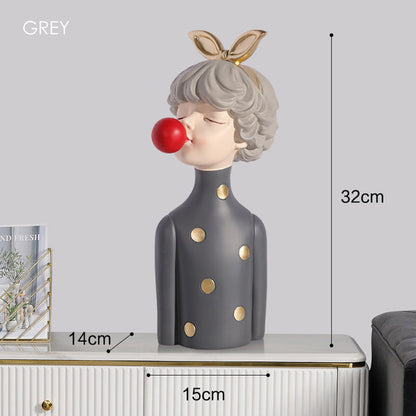 Cute Girl Figurine Modern Home Decoration
