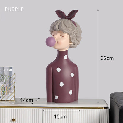Cute Girl Figurine Modern Home Decoration