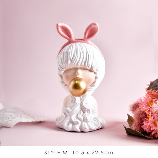 Cute Girl Figurine Modern Home Decoration