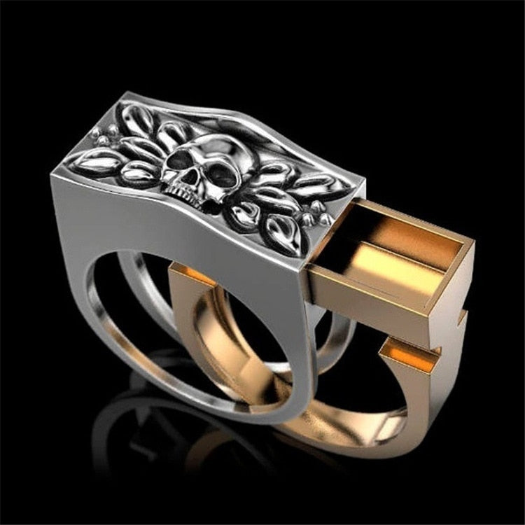 Trendy Punk Style Skull Ring - Pexav