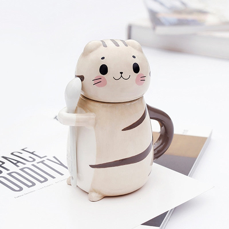 Adorable Kitty Ceramic Coffee Mug Set - Pexav