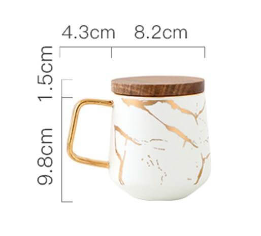 Simple White Marble Ceramic Coffee Mugs