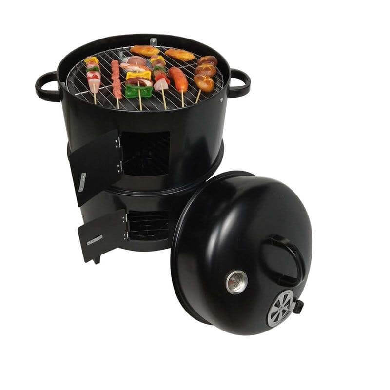 Portable Outdoor Round BBQ Grill with Lid - Pexav