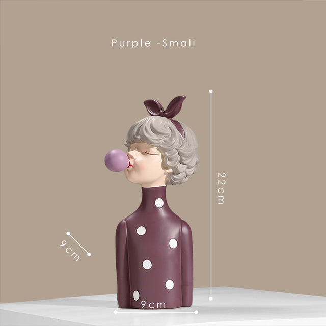 Cute Girl Figurine Modern Home Decoration