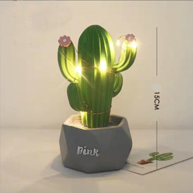 Bright Desert Cactus Bedside Lamp