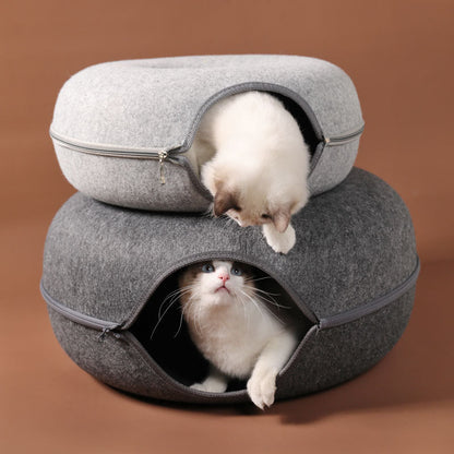 Cozy Felt Animal Hideaway Bed - Pexav