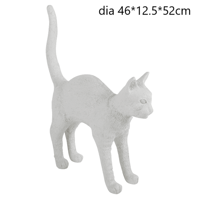 Rustic Wooden Cat Desk Lamps