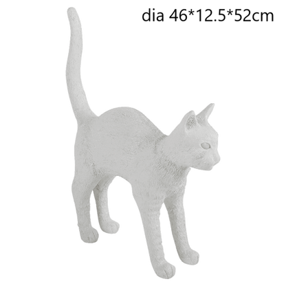 Rustic Wooden Cat Desk Lamps