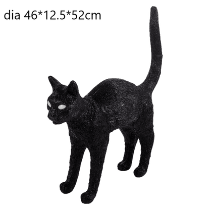 Rustic Wooden Cat Desk Lamps