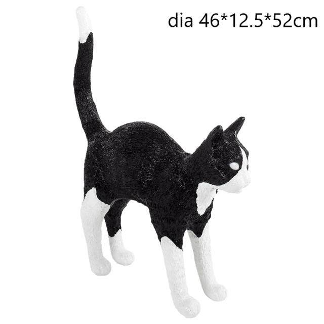 Rustic Wooden Cat Desk Lamps