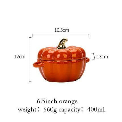Autumn Pumpkin Ceramic Baker With Glossy Cover