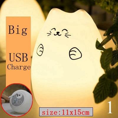 Vibrant LED Soft Cat Nightlight Lamp