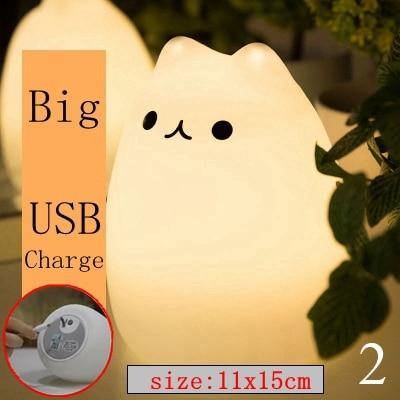 Vibrant LED Soft Cat Nightlight Lamp