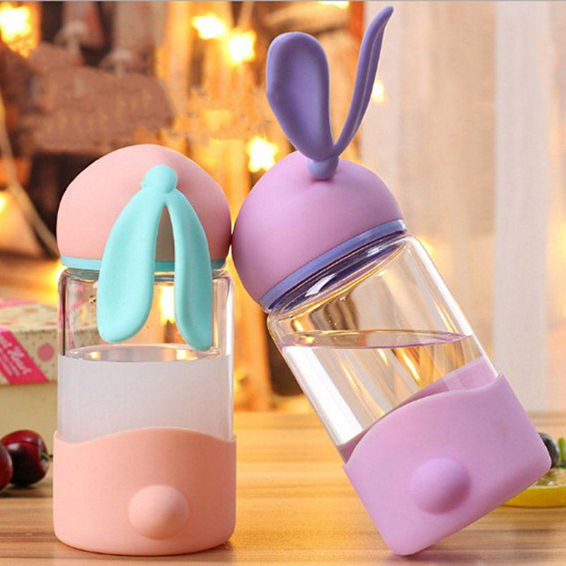 Adorable Bunny Child's Glass Milk Cup - Pexav