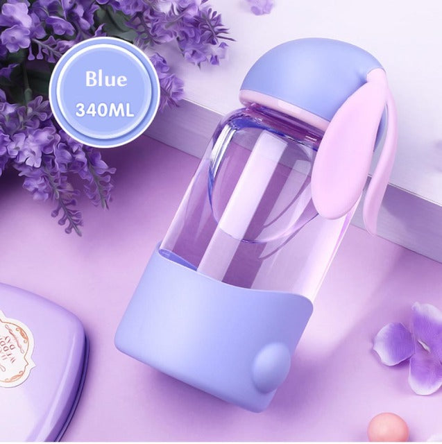Adorable Bunny Child's Glass Milk Cup