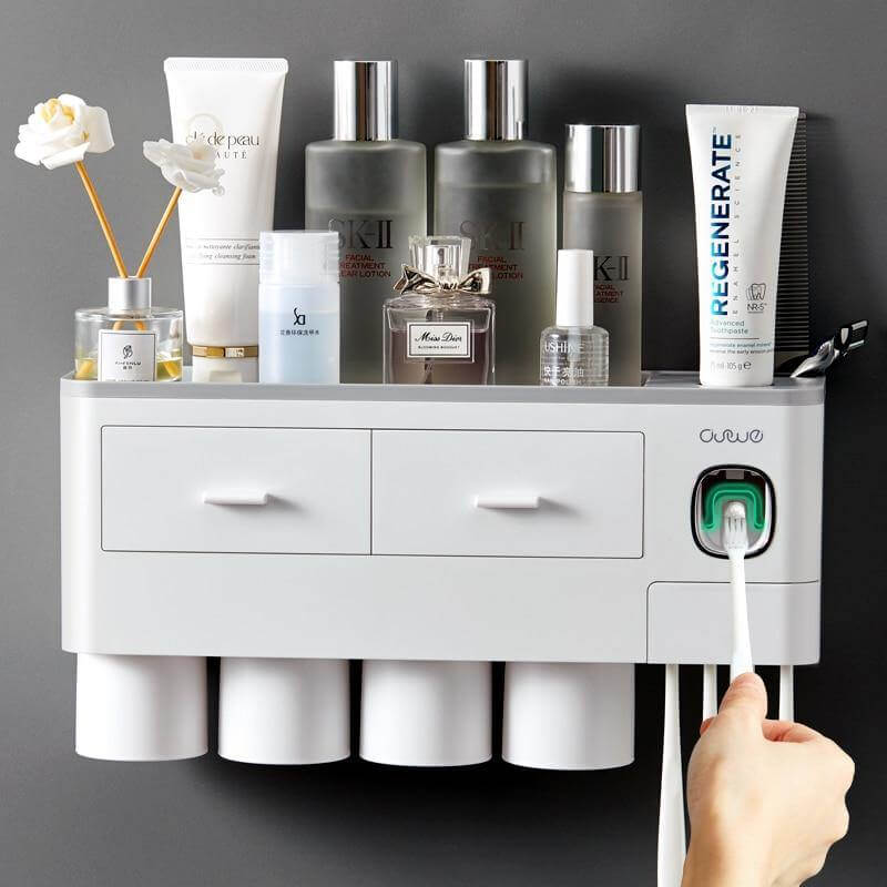 Space-Saving Adhesive Bathroom Storage Rack - Pexav