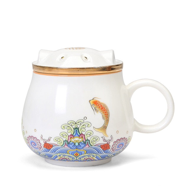 Delicate Asian Style Tea Steeper Mugs