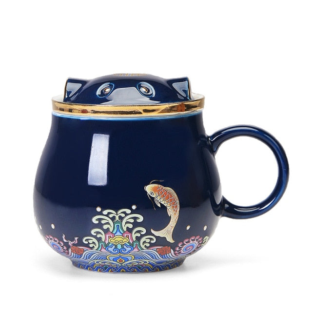 Delicate Asian Style Tea Steeper Mugs
