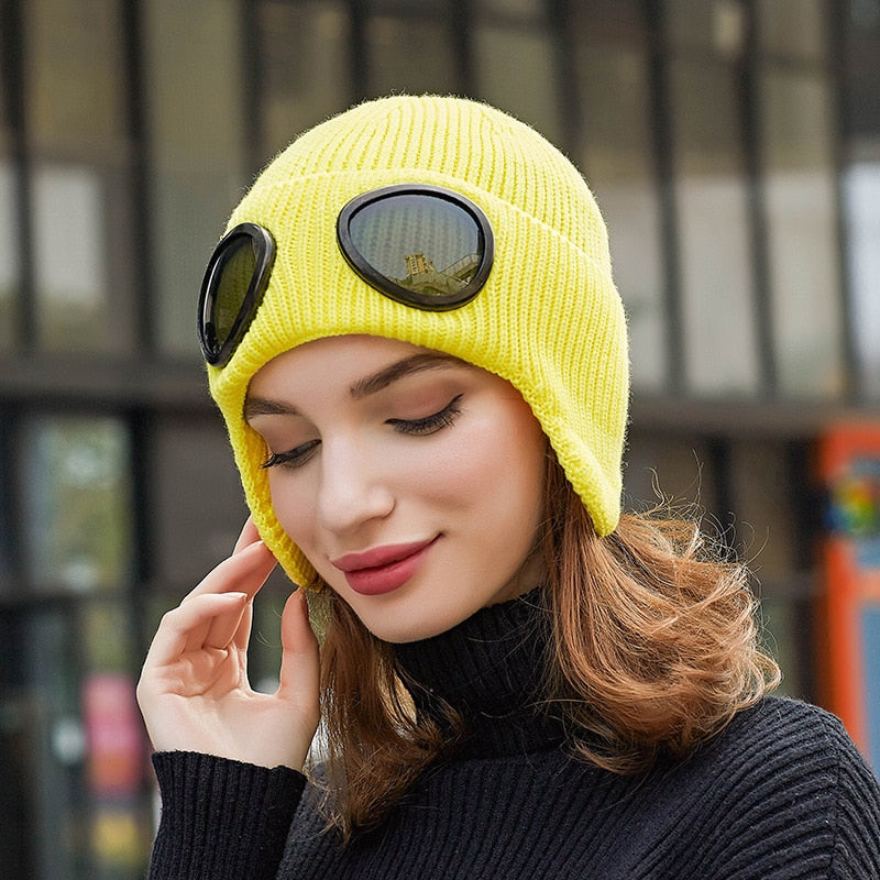 Classic Cozy Aviator Beanie Hat - Pexav