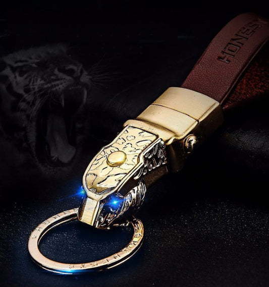 Chic Leather Animal Keychain Flashlight - Pexav