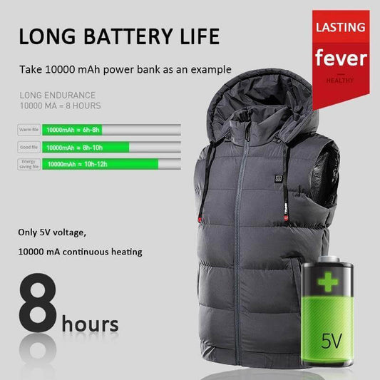Warm Insulated Heated Water Resistant Vest - Pexav